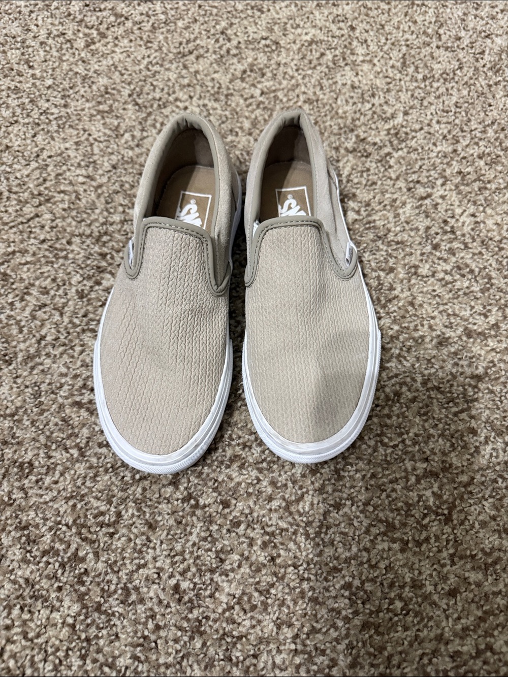 Women’s vans size 6 Slip-On Canvas Shoes in Beige